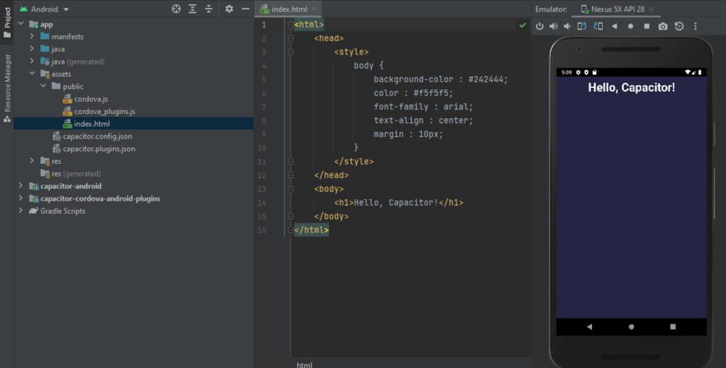 Capacitor “Hello World” example: how to convert your web applications ...